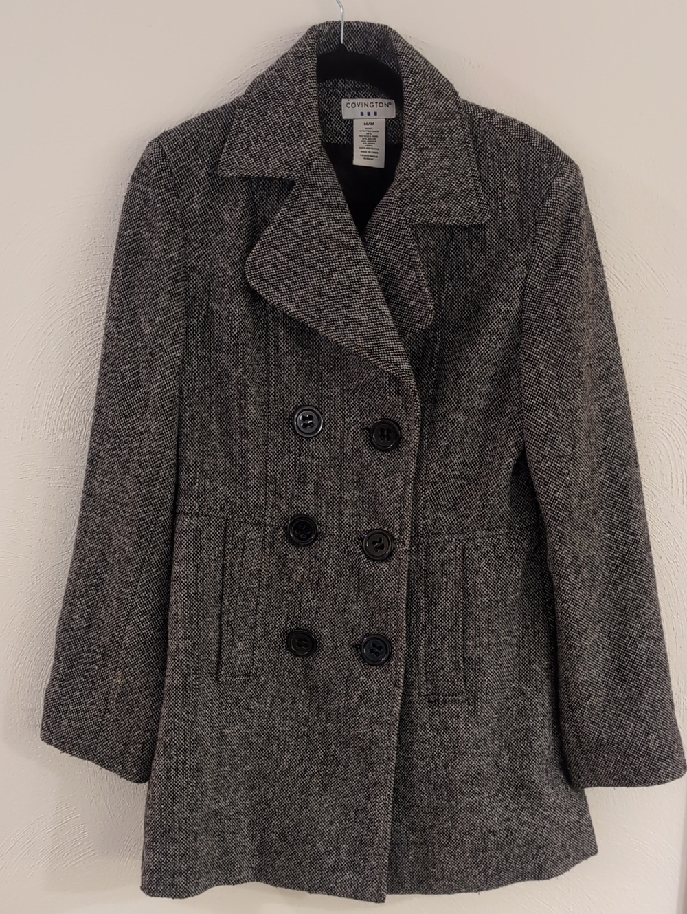 Covington Women's Charcoal Gray Double-Breasted Pea Coat